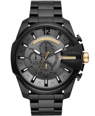 Diesel Men's Chronograph Mega Chief Black Stainless Steel Bracelet Watch  51mm - Macy's