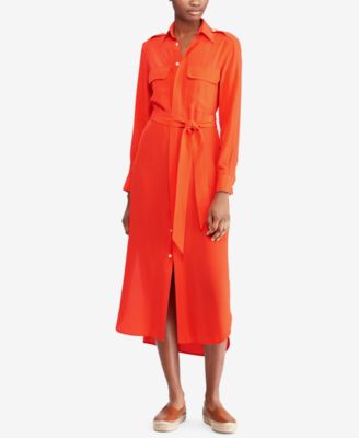 ralph lauren silk shirt dress