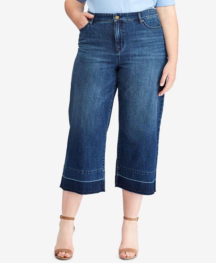 Lauren Ralph Lauren Plus Size Released Hem Crop Jeans - Macy's