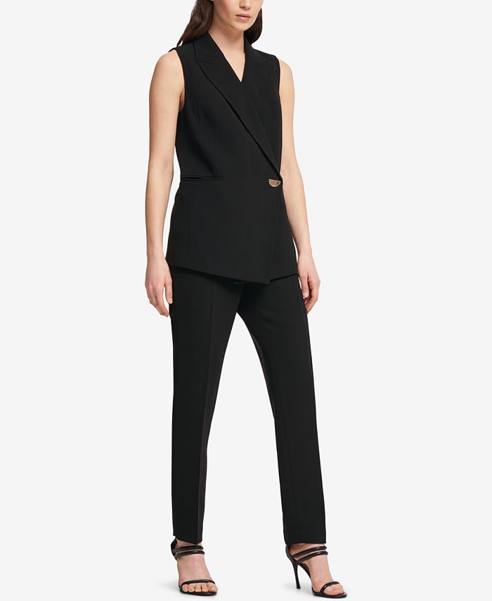 DKNY Asymmetrical One-Button Vest, Created for Macy's & Reviews ...