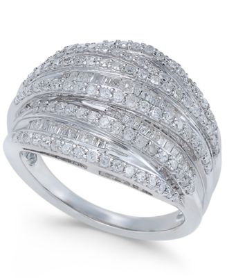 multi row diamond ring