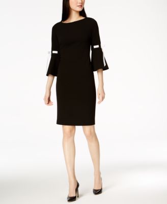 macy's calvin klein bell sleeve dress