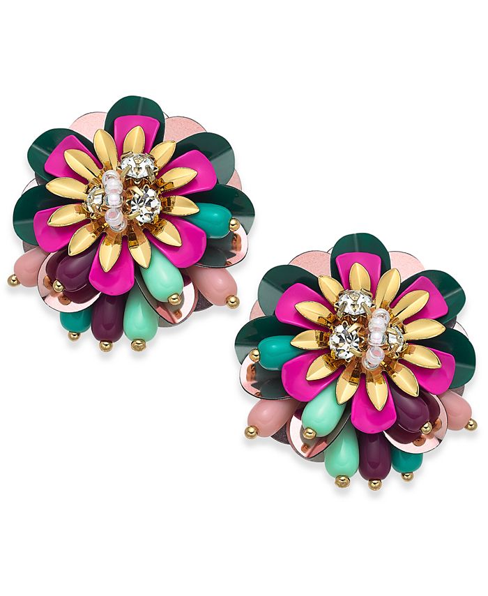 kate spade new york 14k GoldPlated Bead & Crystal Stud Earrings Macy's
