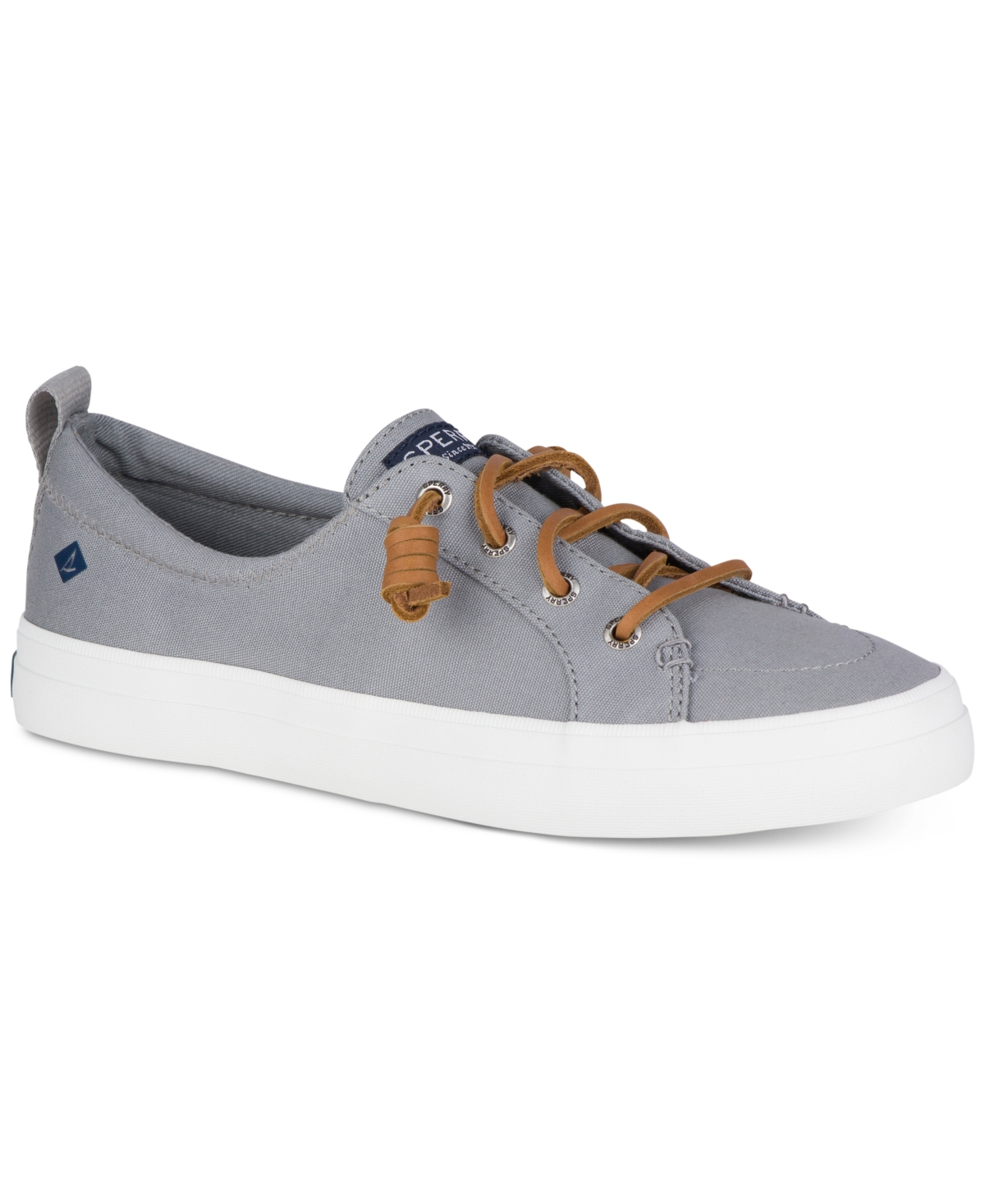 Shop Sperry Women's Crest Vibe Canvas Sneakers, Created For Macy's In Gray