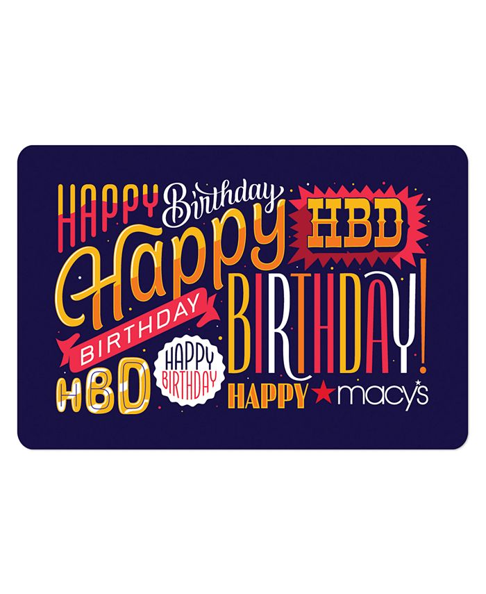 Macy's Happy Birthday Gift Card with Greeting Card Macy's