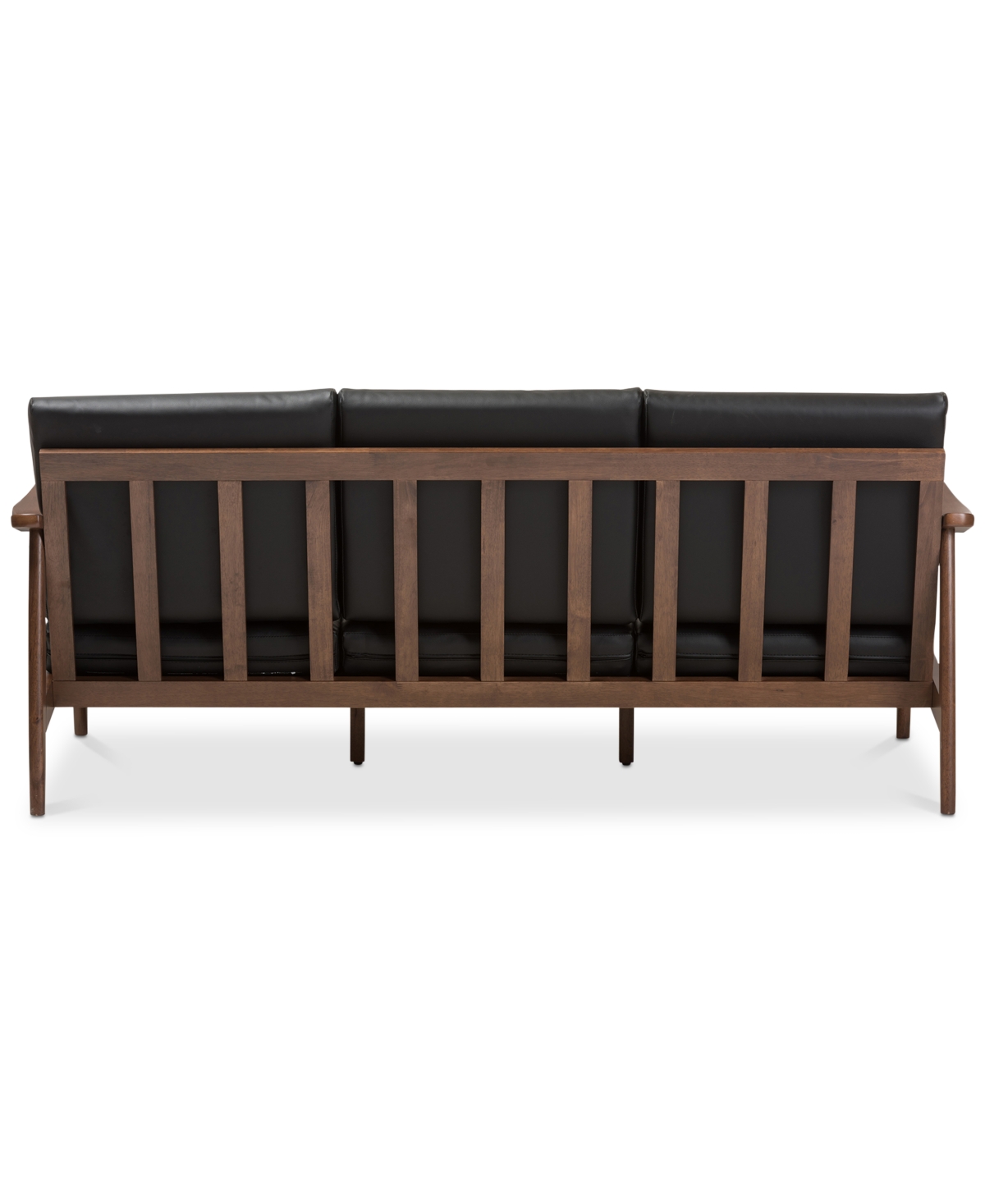 Ambelin Faux Leather Sofa -Walnut