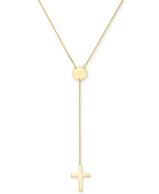 Macy's - Cross Lariat Necklace in 14k Gold