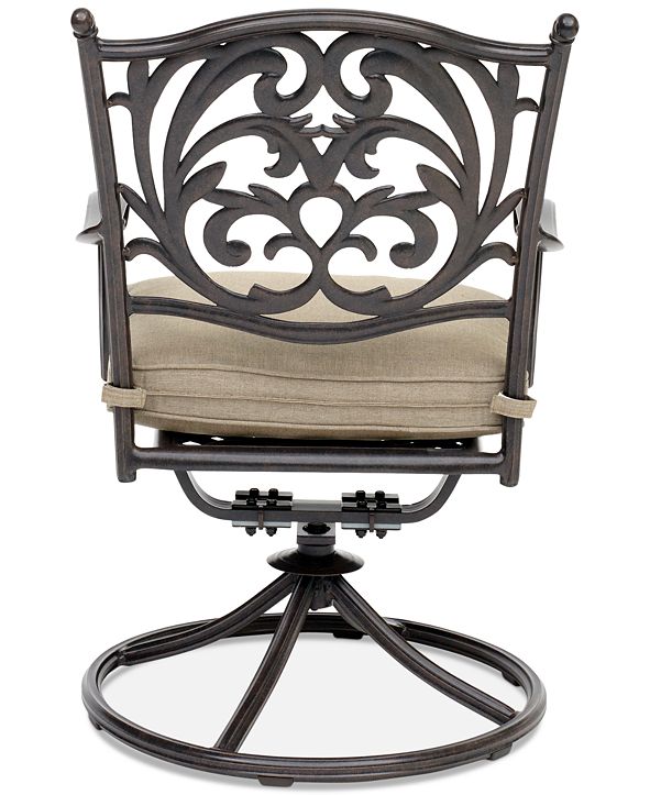 Furniture Chateau Aluminum Outdoor Dining Swivel Rocker with Sunbrella® Cushion, Created for