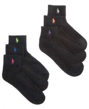 Polo Ralph Lauren Blue Label Women's Sport Quarter 6 Pack Socks
