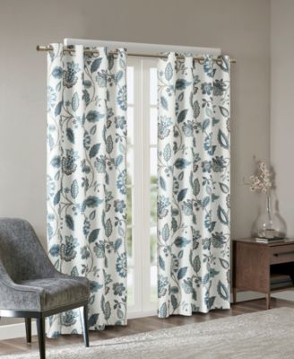 Camille Floral-Print Room Darkening Window Panels