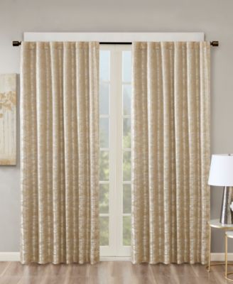 Cassius Jacquard Lined Total Blackout Rod Pocket Back Tab Curtain Panel