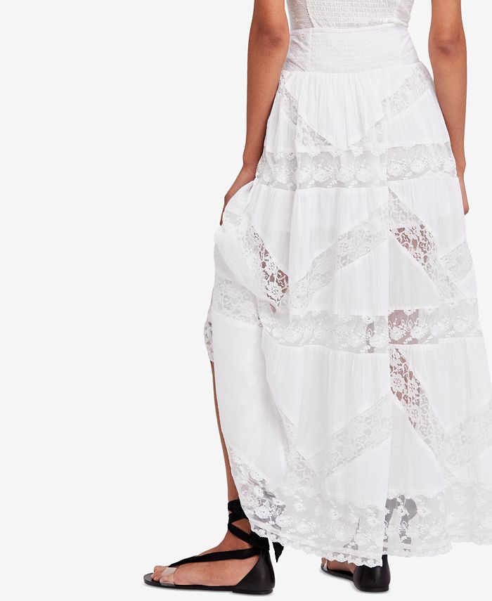 Free People Piece Of My Heart Cotton LaceStripe Maxi Skirt Macy's