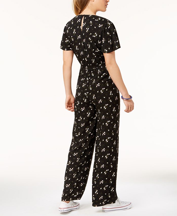 One Hart Juniors' Printed Ruffled Jumpsuit, Created for Macy's Macy's