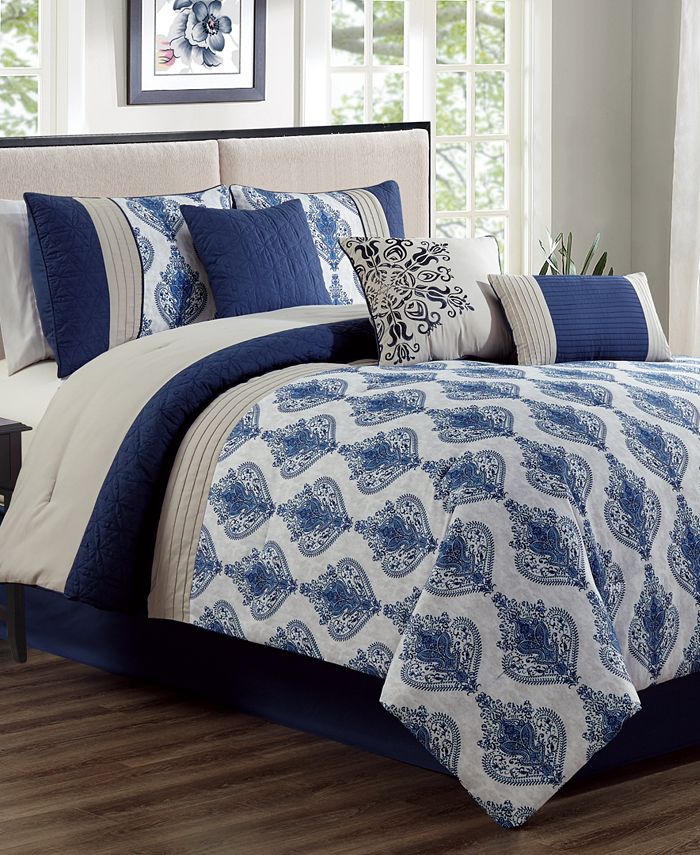 Hallmart Collectibles Gloria 7Pc. Queen Comforter Set Macy's