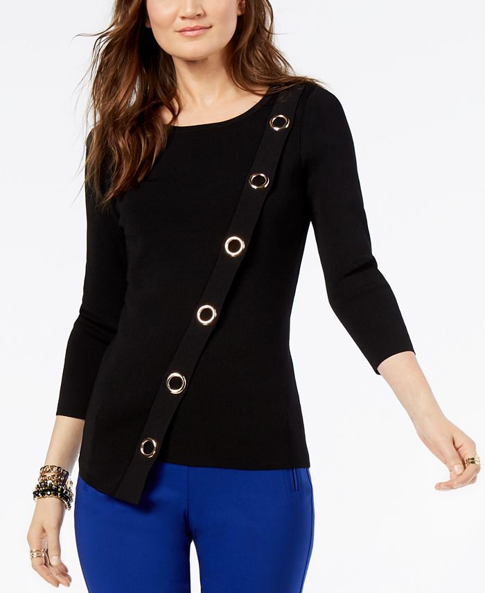 INC International Concepts I.N.C. Asymmetrical GrommetEmbellished