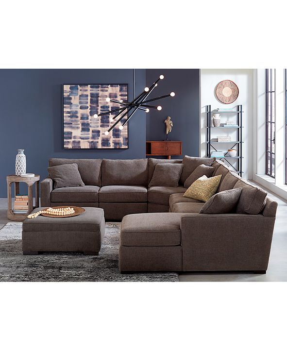 Furniture Radley 3Piece Fabric Chaise Sectional Sofa, Created for Macy