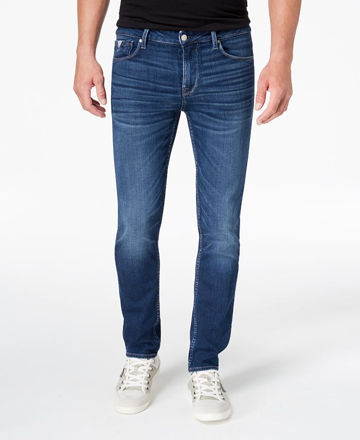 GUESS Men's Slim Tapered Fit Stretch Jeans - Macy's