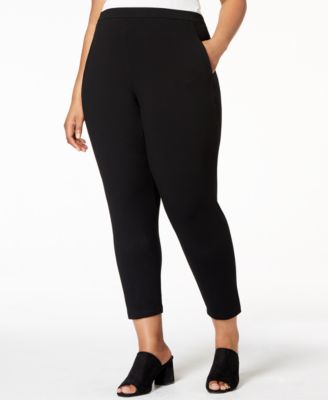 plus size pull on ankle pants