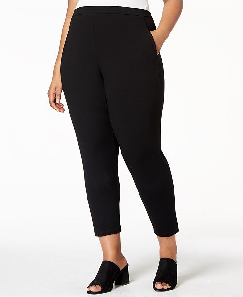 Eileen Fisher Plus Size Stretch Jersey Pull-On Pants & Reviews - Pants ...