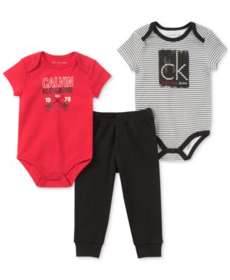 Calvin Klein - 3-Pc. Bodysuits & Pants Set, Baby Boys