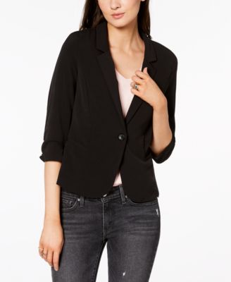 Photo 1 of BCX Juniors' Ruched 3/4-Sleeve Blazer Medium