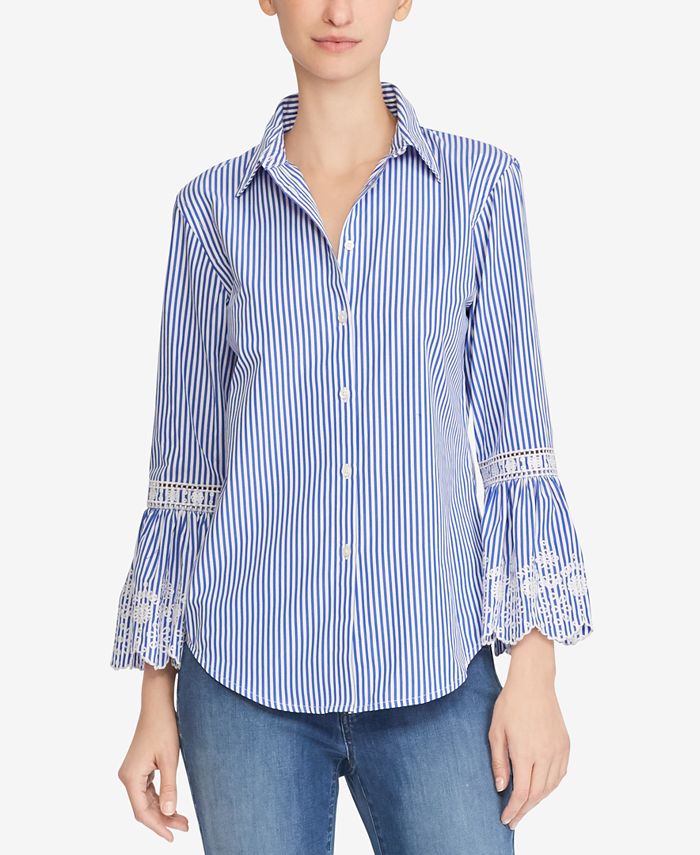 Lauren Ralph Lauren Eyelet Cotton Shirt - Macy's