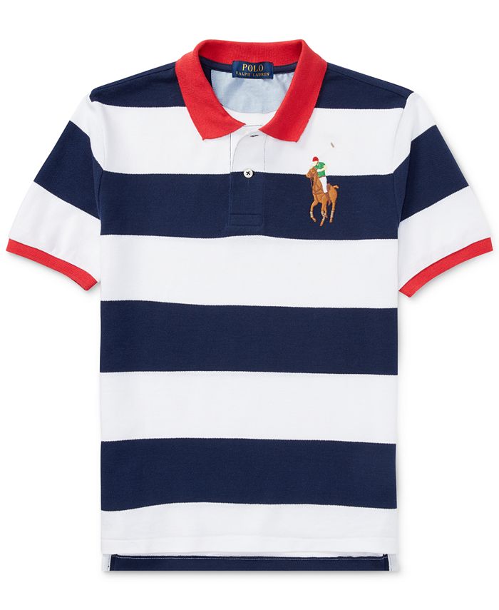 Polo Ralph Lauren Ralph Lauren Striped Cotton Polo Shirt, Big Boys Macy's
