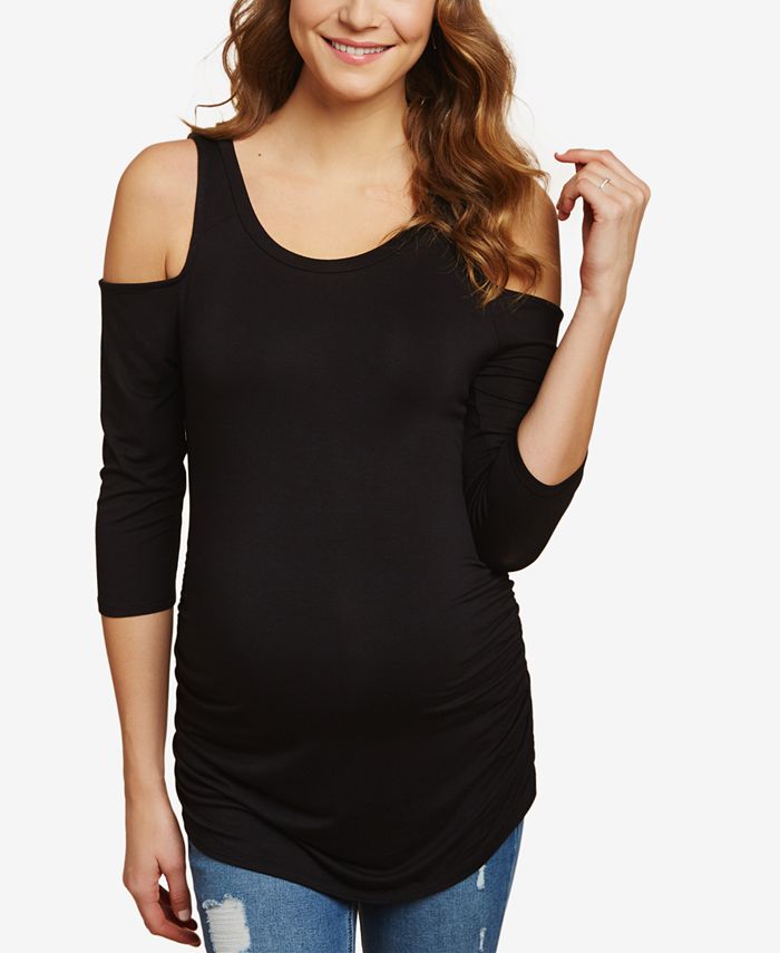 Jessica Simpson Maternity Cold-Shoulder T-Shirt - Macy's