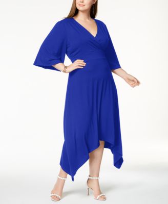 INC International Concepts - Plus Size Asymmetrical-Hem Midi Dress