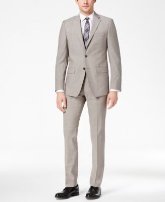 Calvin Klein CLOSEOUT! Men's X-Fit Stretch Light Gray Solid Slim-Fit Suit &  Reviews - Suits & Tuxedos - Men - Macy's