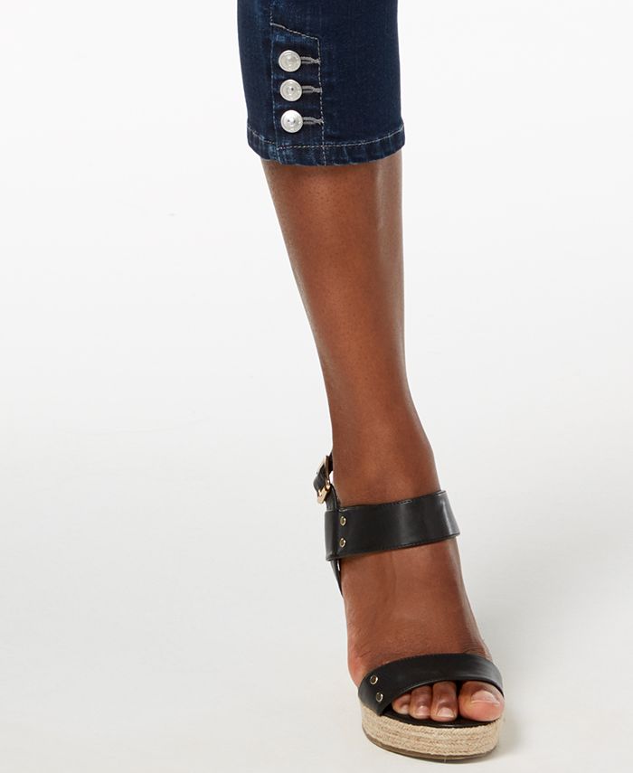 Button-Hem Capri Pants