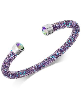 Swarovski - Silver-Tone Crystal Rock Cuff Bracelet