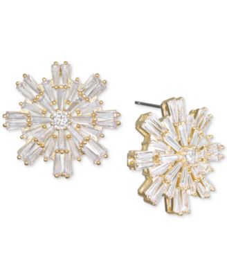 Badgley Mischka - Baguette Crystal Starburst Cluster Stud Earrings