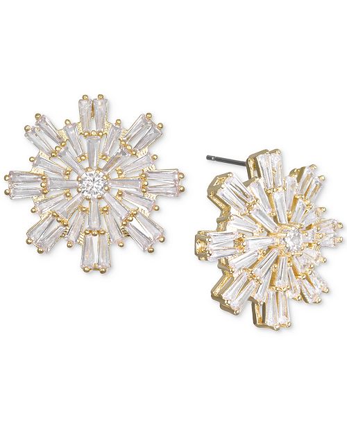 Jewel Badgley Mischka Baguette Crystal Starburst Cluster Stud Earrings ...