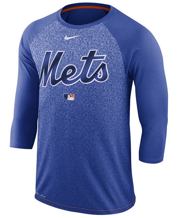 Nike Men's New York Mets AC Cross-Dye Raglan T-Shirt - Macy's