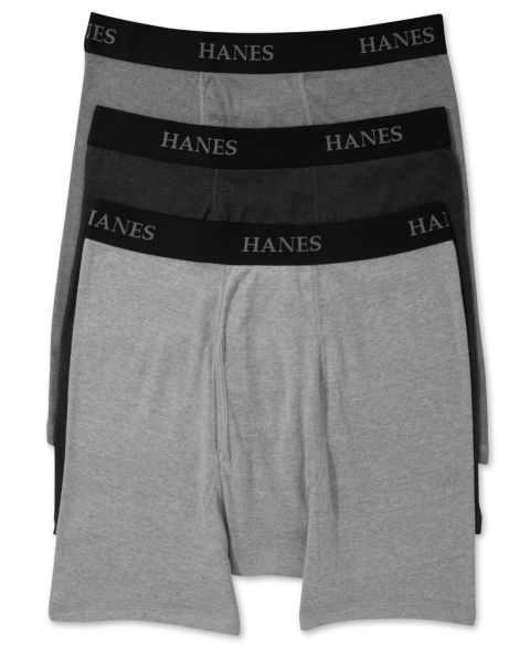 Трусы-боксеры для мужчин, 3 шт. — Hanes, цвет: Чёрный комбинированный