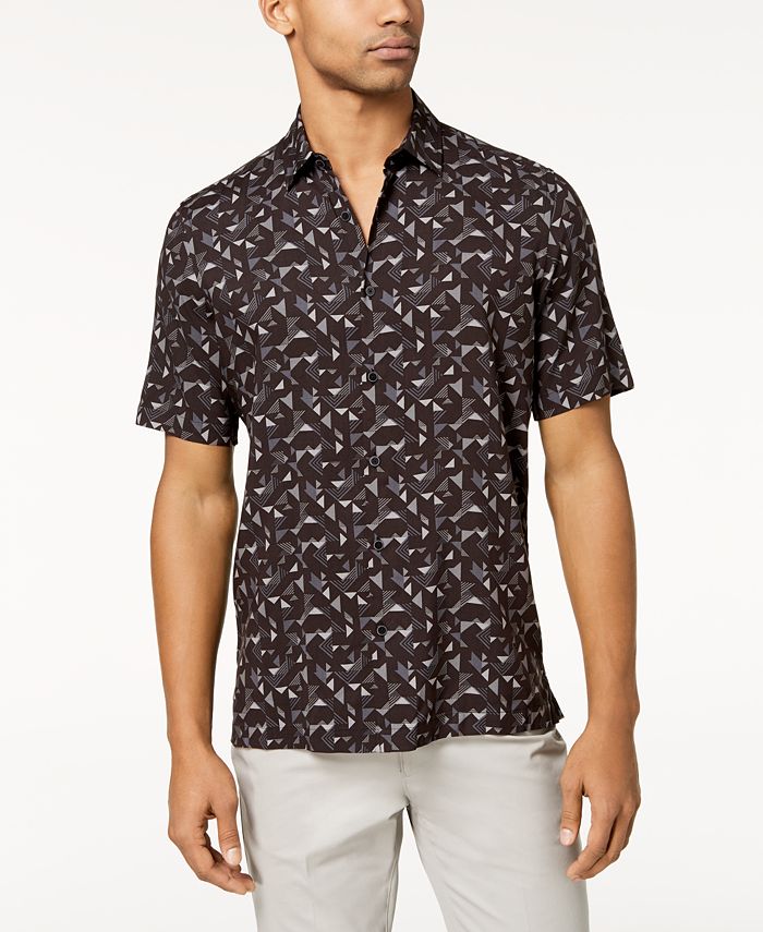 mens geo print shirt