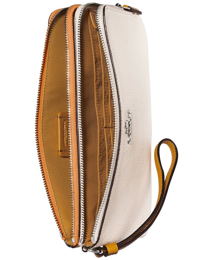 Coach double zip wallet in colorblock leather 2025