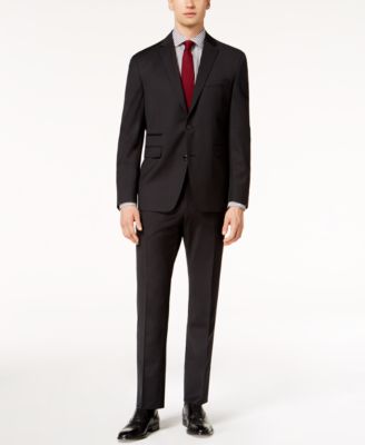 Vince Camuto - Men's Coolmax Slim-Fit Stretch Black Check Suit