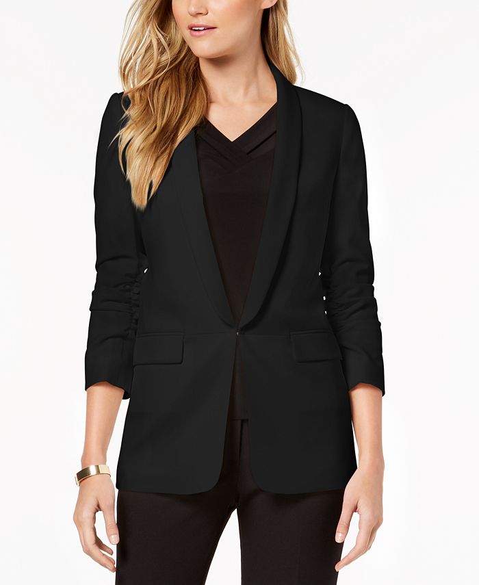 Tahari Asl Ruched Sleeve Blazer Macys 