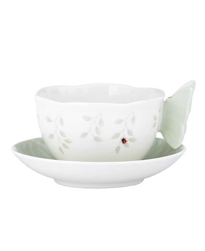 Lenox Butterfly Meadow Green Figural Cup and Saucer Macy's