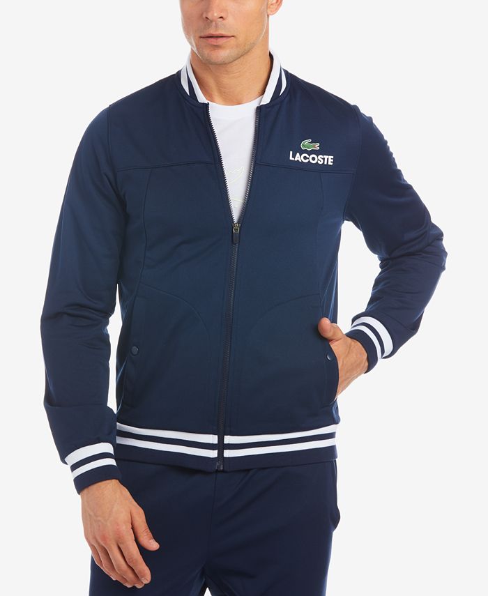 Lacoste Men's Piqué Full-Zip Tennis Track Jacket, Created for Macy's ...