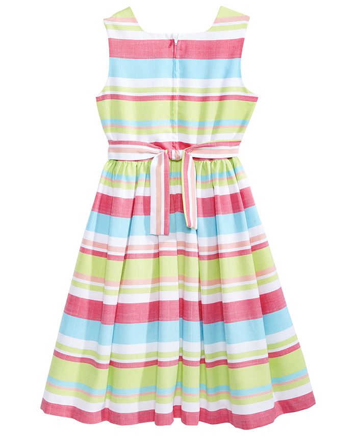 Bonnie Jean Striped Linen Dress, Big Girls - Macy's