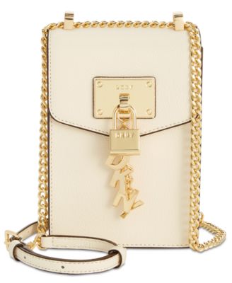 dkny elissa pebbled charm chain strap crossbody