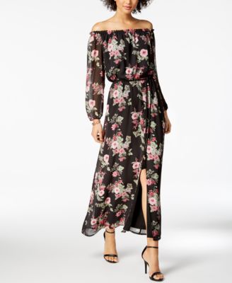 macys floral long dress