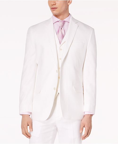 Sean John Men's ClassicFit White Linen Jacket & Reviews Blazers