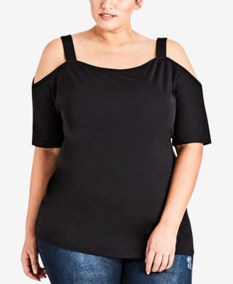 CITY CHIC - Trendy Plus Size Cold-Shoulder Top