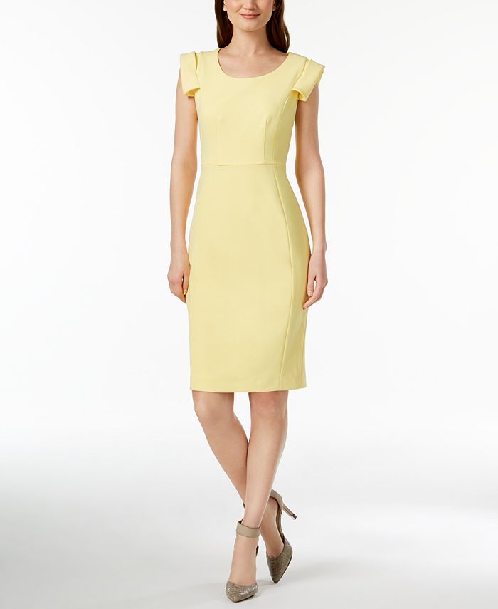 Calvin Klein Petite Cap-Sleeve Sheath Dress & Reviews - Dresses - Petites -  Macy's