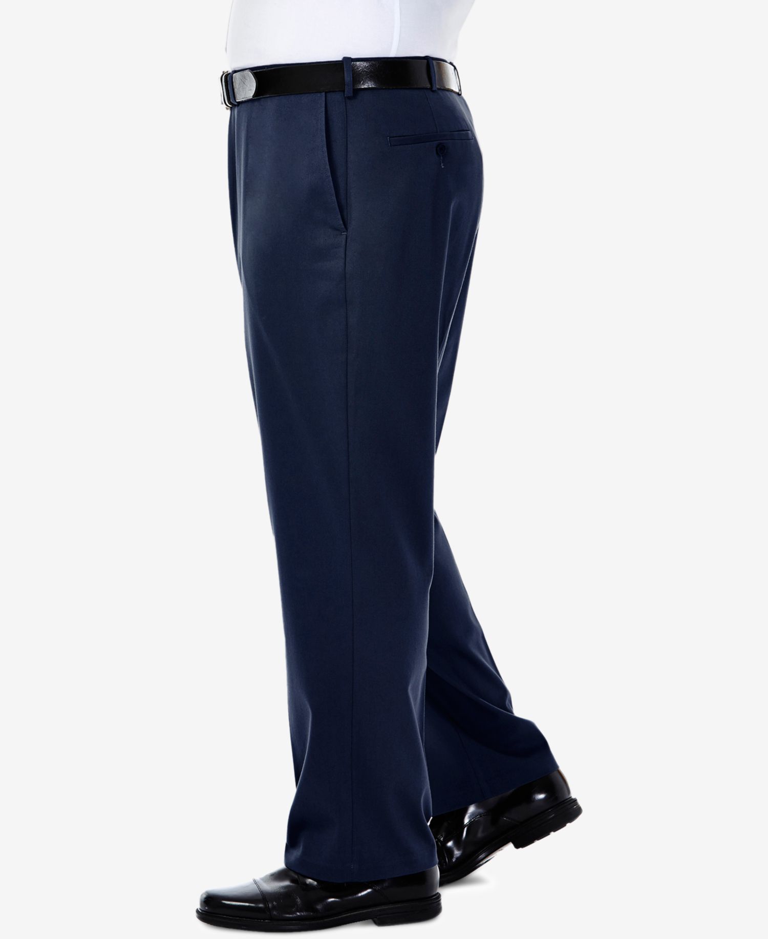 Men's Big & Tall Premium No Iron Khaki Classic Fit Flat Front Hidden Expandable Waistband Pants