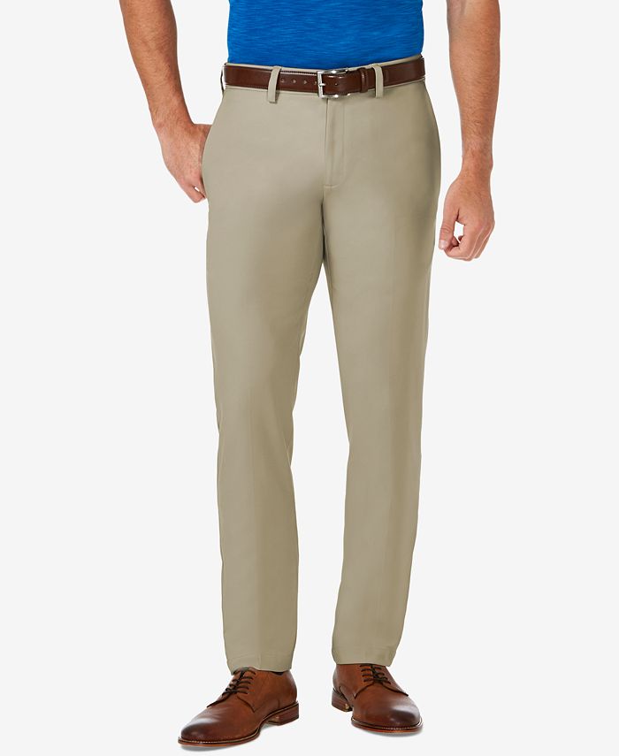 haggar men's cool 18 pro classic fit flat front expandable waist pant